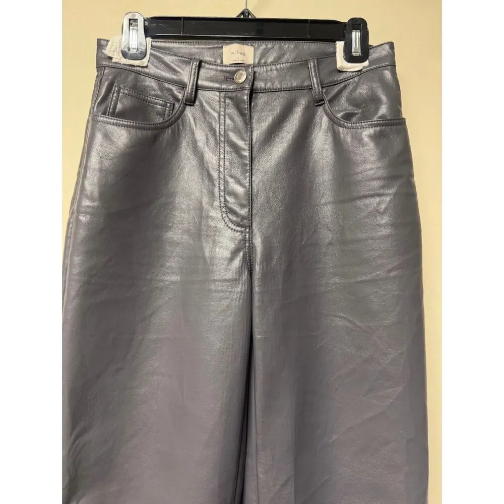 WILFRED The Melina High Rise Vegan Leather Straight Leg 
